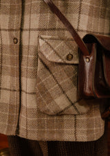 Harriet Ladies Harris Tweed Over Shirt - Cream Tartan