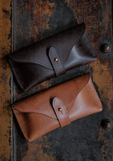 Saddle Leather Glasses Case - Dark Brown