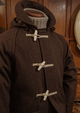 Mallory Pure Wool Duffle Coat - Dark Brown