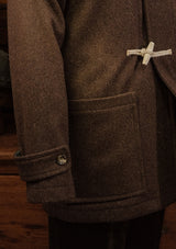 Mallory Pure Wool Duffle Coat - Dark Brown
