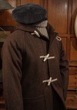 Mallory Pure Wool Duffle Coat - Dark Brown