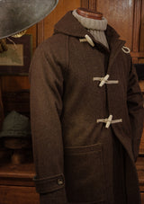 Mallory Pure Wool Duffle Coat - Dark Brown