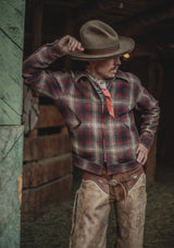 Midtown Pure Wool Cropped w/ 1940s Talon Zipper Jacket - Red & Navy Plaid