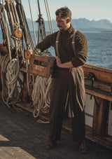 Anderson Cable Knit Super-soft Lambswool Sweater - Shipyard Pine