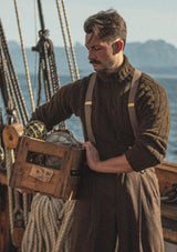 Anderson Cable Knit Super-soft Lambswool Sweater - Shipyard Pine