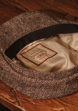 Morwell Baker Boy - (Mid-Width) Harris Tweed Brown Herringbone