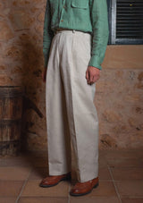 Clark Pure Linen Trousers - Oatmeal