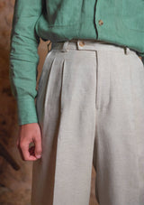 Clark Pure Linen Trousers - Oatmeal