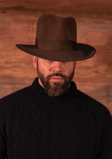 Clapperton Half Cable Knit Lambswool Sweater - Navy