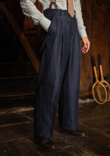 Brockman Clark Trouser - Navy Herringbone