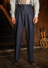 Brockman Clark Trouser - Navy Herringbone