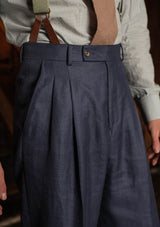 Brockman Clark Trouser - Navy Herringbone