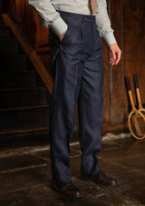 Brockman Classic Trouser - Navy Herringbone