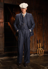 Brockman Clark Trouser - Navy Herringbone