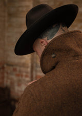 Storm-Collar Pure Wool Pea Coat - Tawny Rust