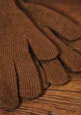 Knitted Lambswool Gloves - Pecan