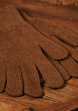 Knitted Lambswool Gloves - Pecan