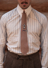 Spearpoint Shirt in Japanese Cotton - Navy Pinstripe