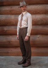 Spearpoint Shirt in Japanese Cotton - Navy Pinstripe