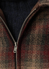 Midtown Pure Wool Cropped w/ 1940s Talon Zipper Jacket - Red & Navy Plaid