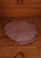 Regency 50 Pence Flat Cap - Red & Blue Barleycorn Tweed