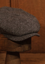 Ridgmount Baker Boy (Narrow Width) Grey Herringbone Donegal Tweed