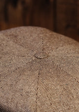 Ridgmount Baker Boy - (Narrow Width) Sand Herringbone Pure Silk