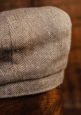 Ridgmount Baker Boy - (Narrow Width) Sand Herringbone Pure Silk