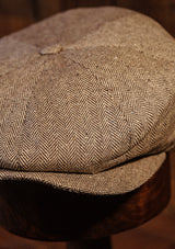 Ridgmount Baker Boy - (Narrow Width) Sand Herringbone Pure Silk