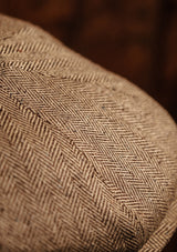 Ridgmount Baker Boy - (Narrow Width) Sand Herringbone Pure Silk