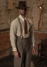 Rivera Clark Trouser - Oatstone Herringbone