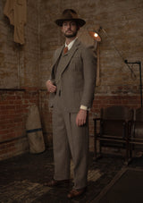 Rivera Pleated Pocket Jacket - Oatstone Herringbone