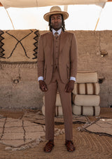 Bailey Tapered Trouser - Kasbah Brown Herringbone