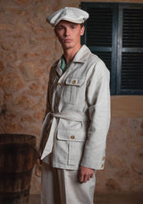 Safari Pure Linen Jacket - Oatmeal