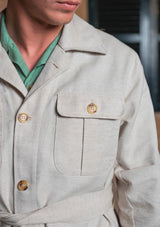 Safari Pure Linen Jacket - Oatmeal