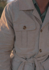 Safari Pure Linen Jacket - Oatmeal