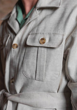 Safari Pure Linen Jacket - Oatmeal