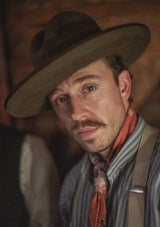 Lawson Open Crown Fedora - Sepia & Dark Brown