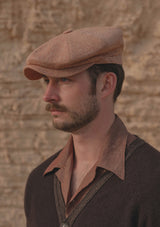 Fulton Baker Boy - (Mid-Width) Rose Sand Herringbone Pure Silk