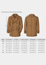 Pure Wool Pea Coat - Tideworn Check