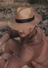 Gaudi Fedora Genuine Panama Hat - Mocha