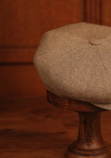 Fulton Baker Boy - (Mid-Width) Sand Herringbone Pure Silk