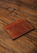 Saddle Leather Card Holder Wallet - Tan