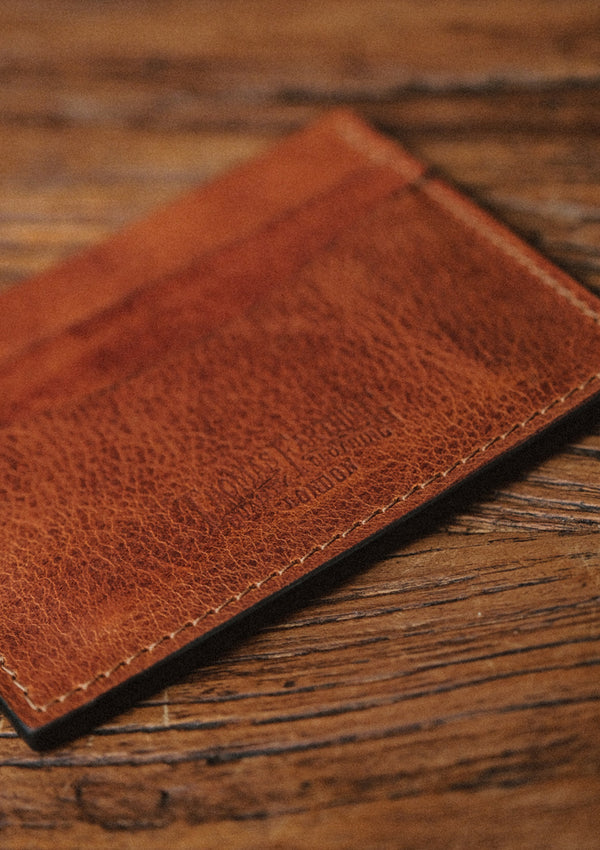 Saddle Leather Card Holder Wallet - Tan