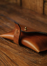Saddle Leather Glasses Case - Tan
