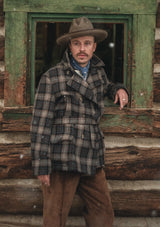Pure Wool Pea Coat - Tideworn Check