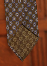 Myrtle Green & Blue Medallion - Silk Tie