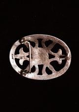 Oval Scrollwork & Pale Turquoise Sterling Silver Buckle
