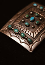C. M. Yazzie | Thirteen-Stone Sterling Silver Buckle