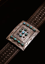 C. M. Yazzie | Thirteen-Stone Sterling Silver Buckle